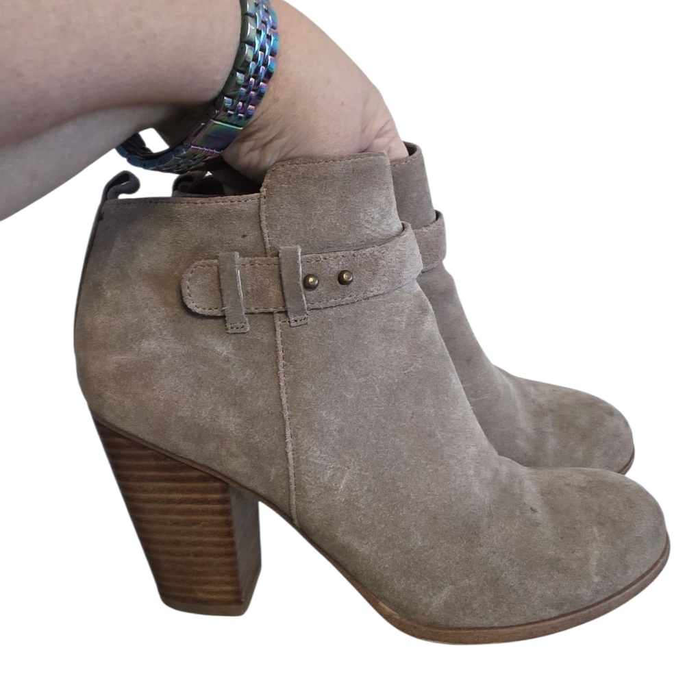 ❤️ 3 For 15 Franco Fortino Women's Tan Suede Ankle Boots Size 7
